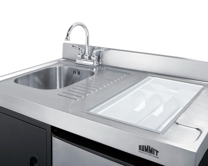 Accucold 63" Wide All-in-One Kitchenette with Gas Range - ACK63GASBSS