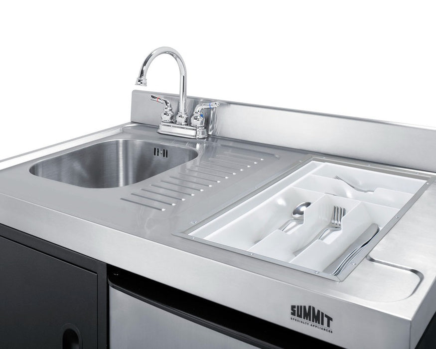 Accucold 63" Wide All-in-One Kitchenette with Electric Range - ACK63ELSTB