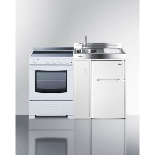 Accucold 54" Wide All-in-One Kitchenette with Electric Range - ACK54ELSTW
