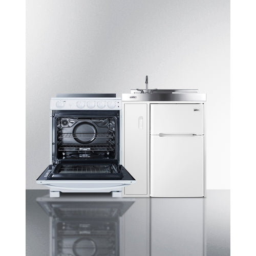 Accucold 54" Wide All-in-One Kitchenette with Electric Range - ACK54ELSTW