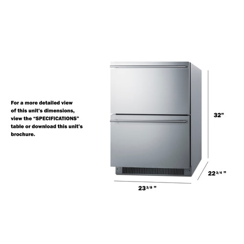 Accucold 24" Wide 2-Drawer All-Freezer ADA Compliant - ADFD2D24PNR