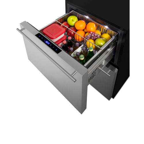 Accucold 24" Wide Outdoor 2-Drawer Refrigerator-Freezer ADA Compliant - ADRF244OS