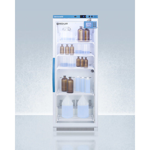 Accucold Upright Laboratory Refrigerator 12 Cu.Ft. Digital Data Logger Glass Door - ARG12MLDL2B