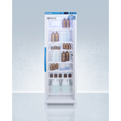 Accucold Upright Laboratory Refrigerator 15 Cu.Ft. Digital Data Logger Glass Door - ARG15MLDL2B