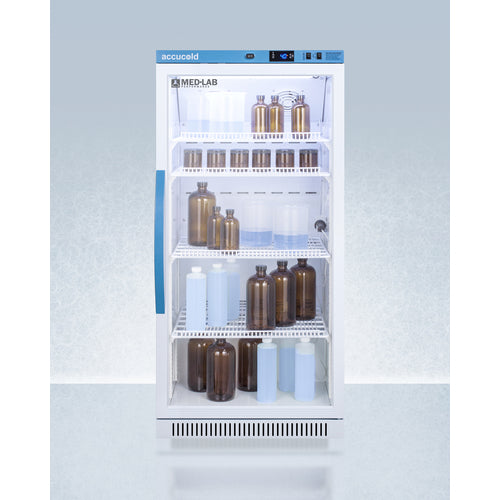 Accucold Upright Lab Refrigerator 8 Cu.Ft. Digital Data Logger Glass Door - ARG8MLDL2B