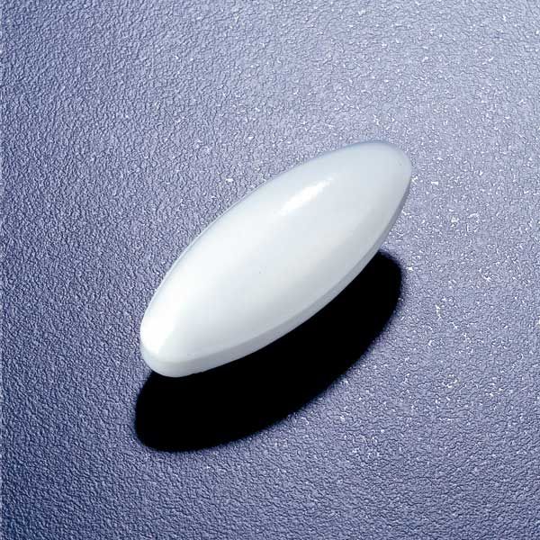 Stir bar, oval, PTFE, 25 mm long x 12 mm